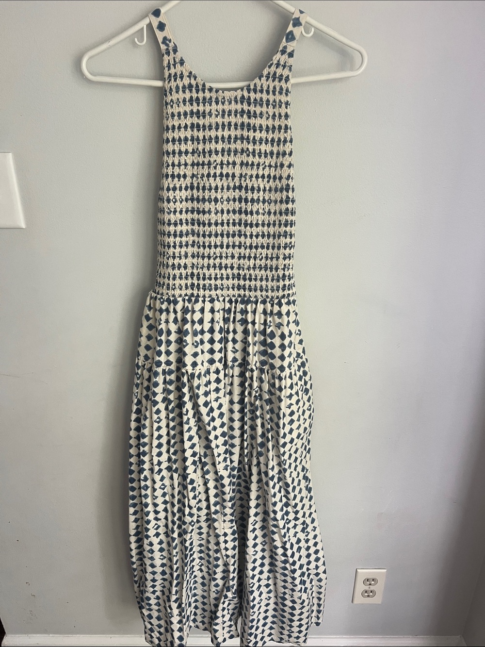 Madewell White and Navy Blue Patterned Maxi Dress - Picture 4 of 7